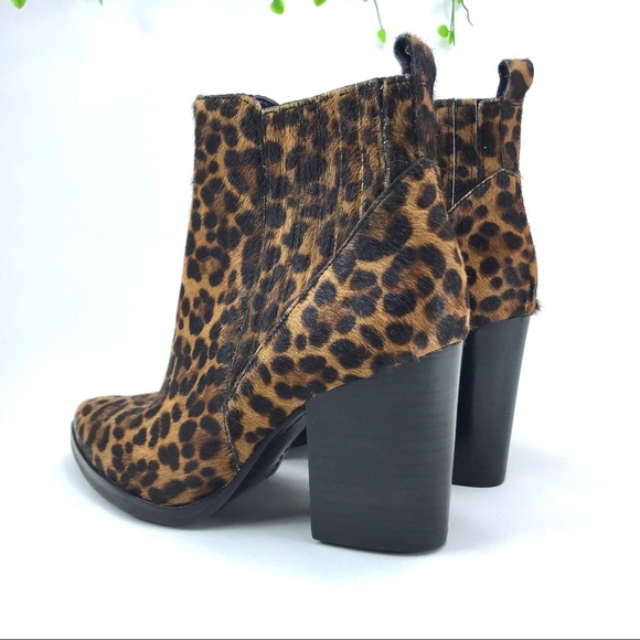 NWOT Marc Fisher Alva Leopard Genuine Leather Bootie - Picture 11 of 14